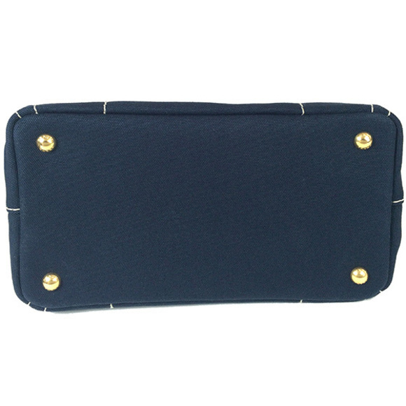 Prada Tote Bag Canapa Canvas 2way Navy Diagonal Shoulder - Picture 4 of 7